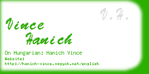 vince hanich business card